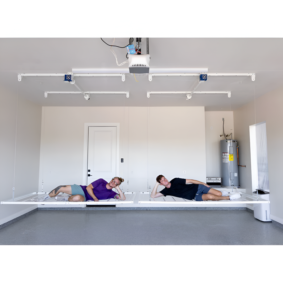 Remote Controlled Retractable Ceiling Storage Rack - Ultra Heavy Duty