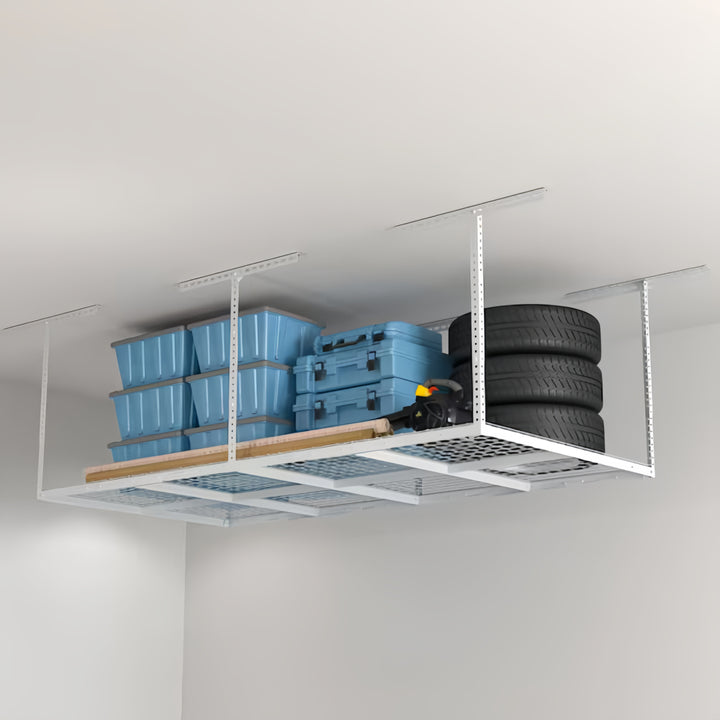 Garage Ceiling Storage Rack - White