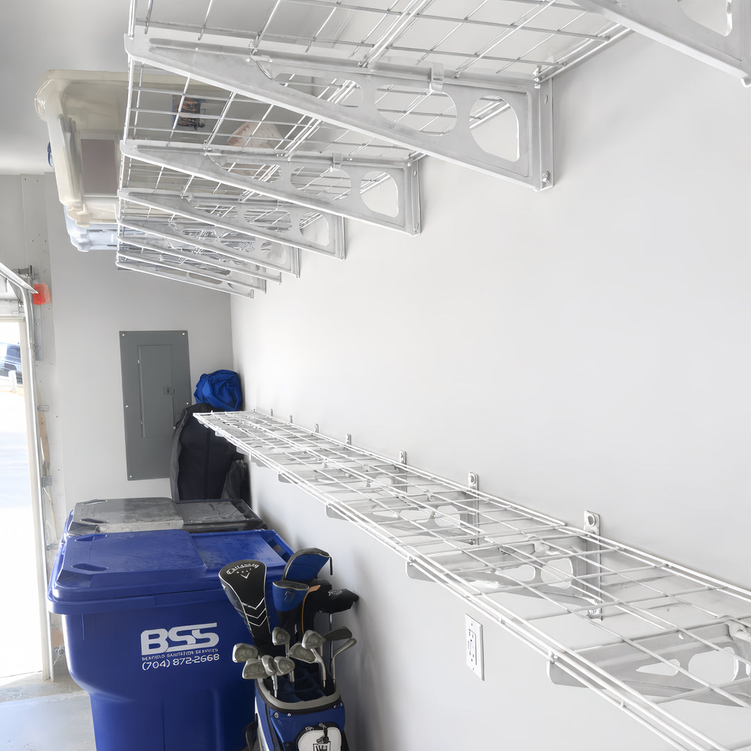 Wall Mounted Garage Shelving - Standard White