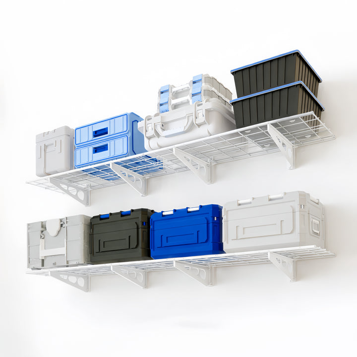 Wall Mounted Garage Shelving - Standard White