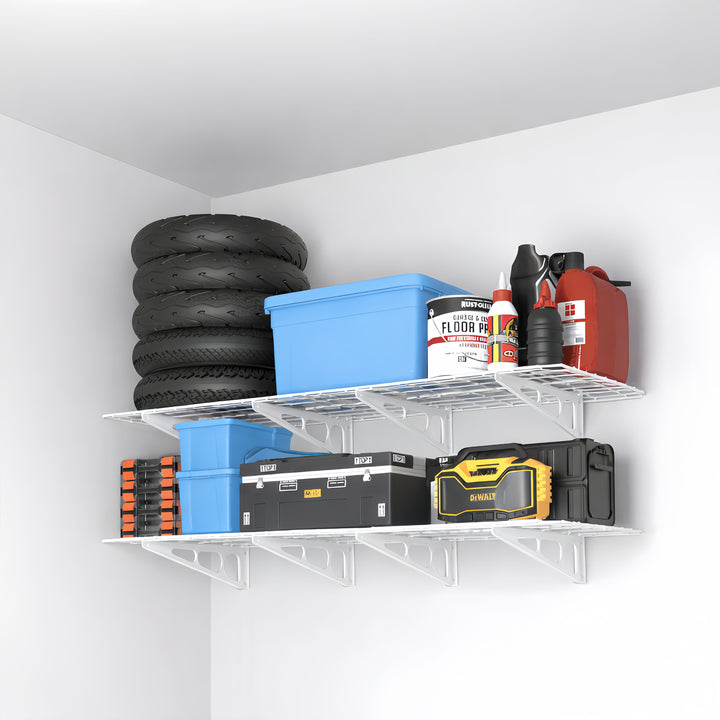 Wall Mounted Garage Shelving - Standard White