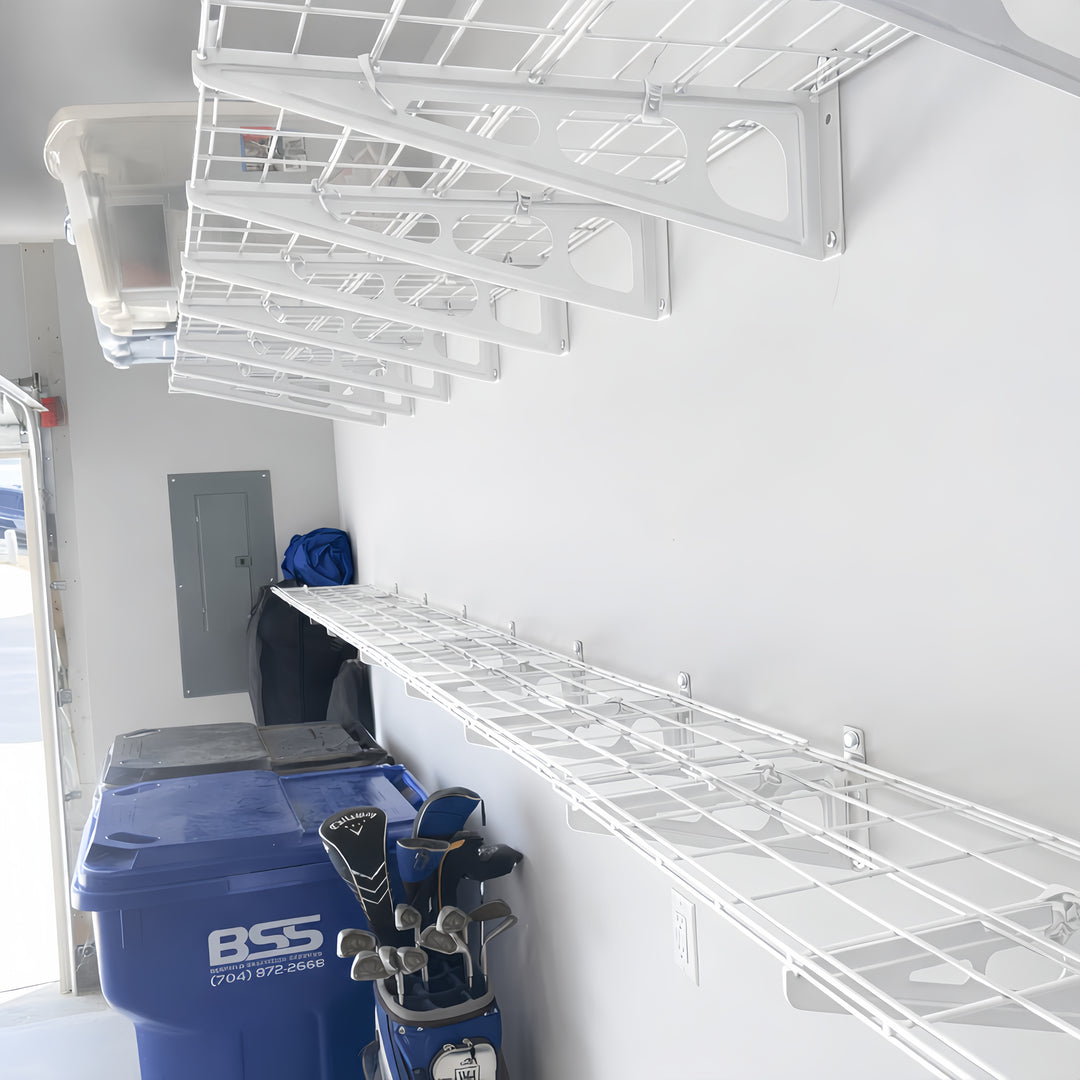 Wall Mounted Garage Shelving - Large White