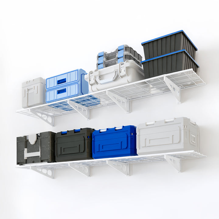 Wall Mounted Garage Shelving - Large White