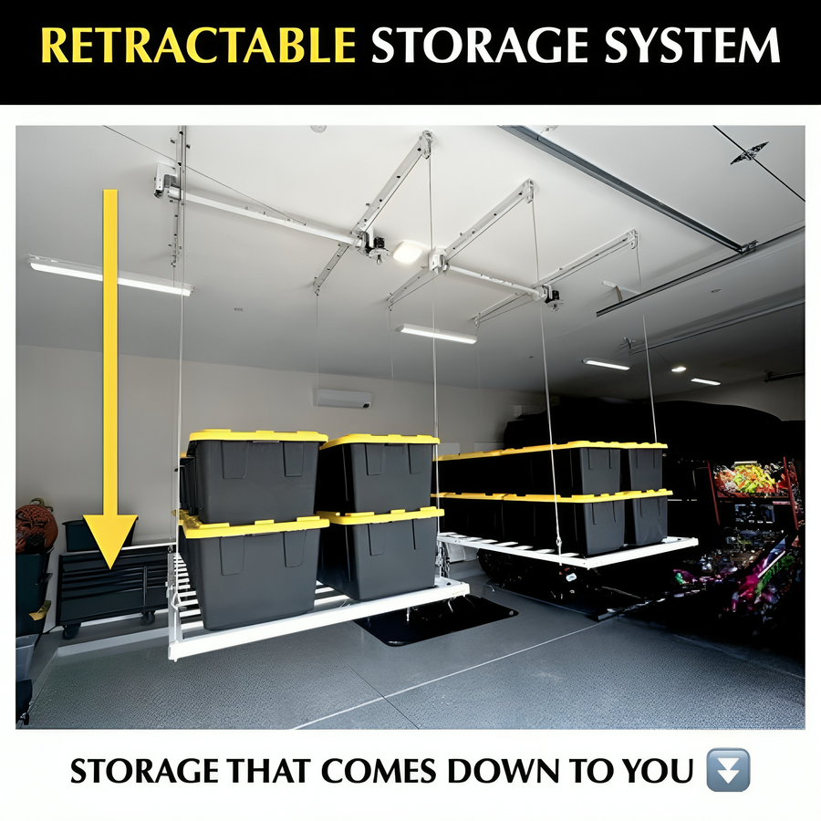 Retractable Ceiling Storage Rack - Ultra Heavy Duty – Connect Flooring