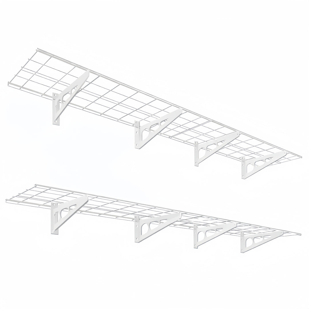 Wall Mounted Garage Shelving - Large White