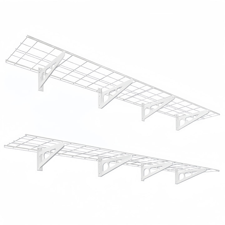 Wall Mounted Garage Shelving - Large White
