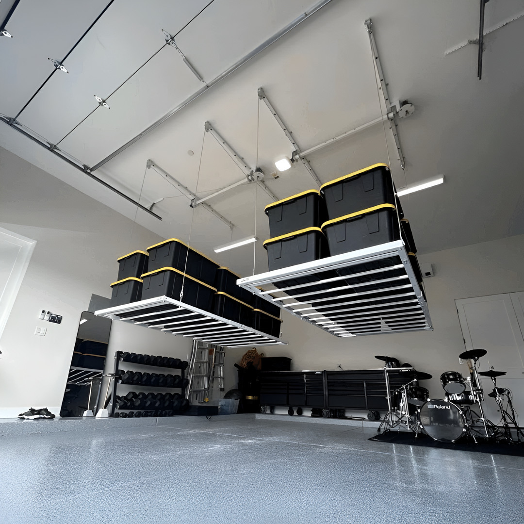 Retractable Ceiling Storage Rack - Ultra Heavy Duty – Connect Flooring