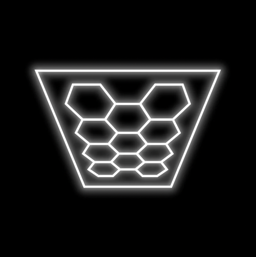 Hexagon Lighting 11 Grid System (with border) - Large