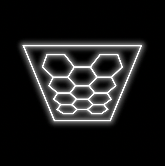 Hexagon Lighting 11 Grid System (with border) - Large