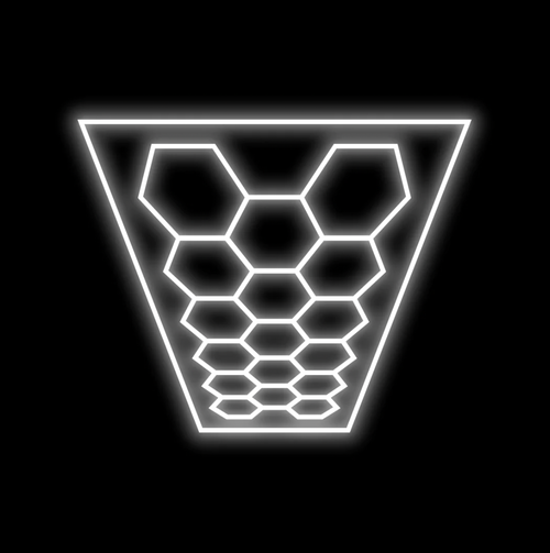 Hexagon Lighting 17 Grid System (with border) - Large