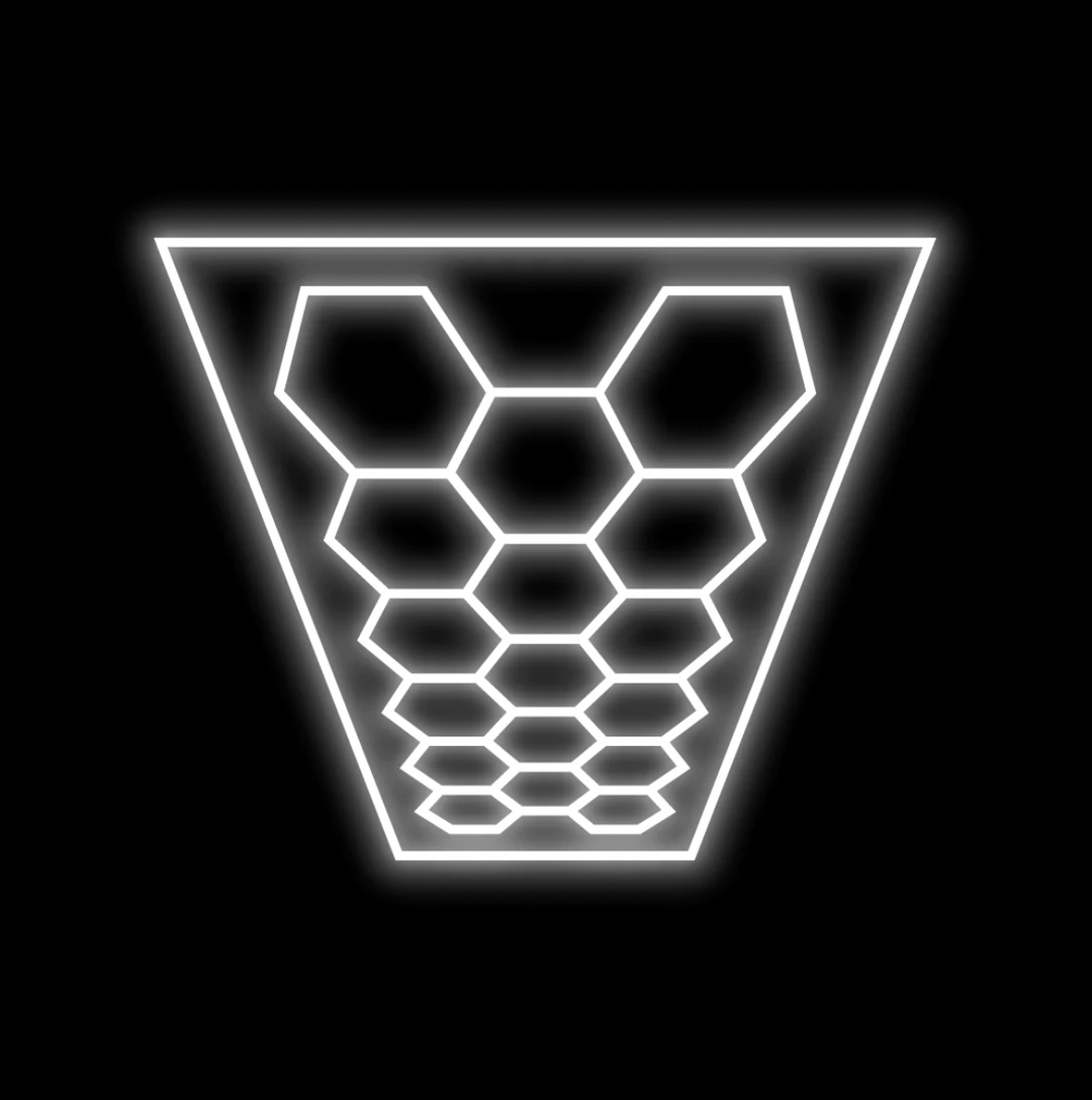 Hexagon Lighting 17 Grid System (with border) - Large