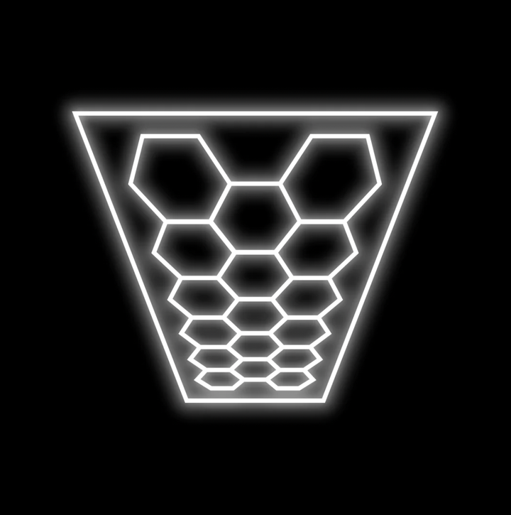 Hexagon Lighting 17 Grid System (with border) - Large